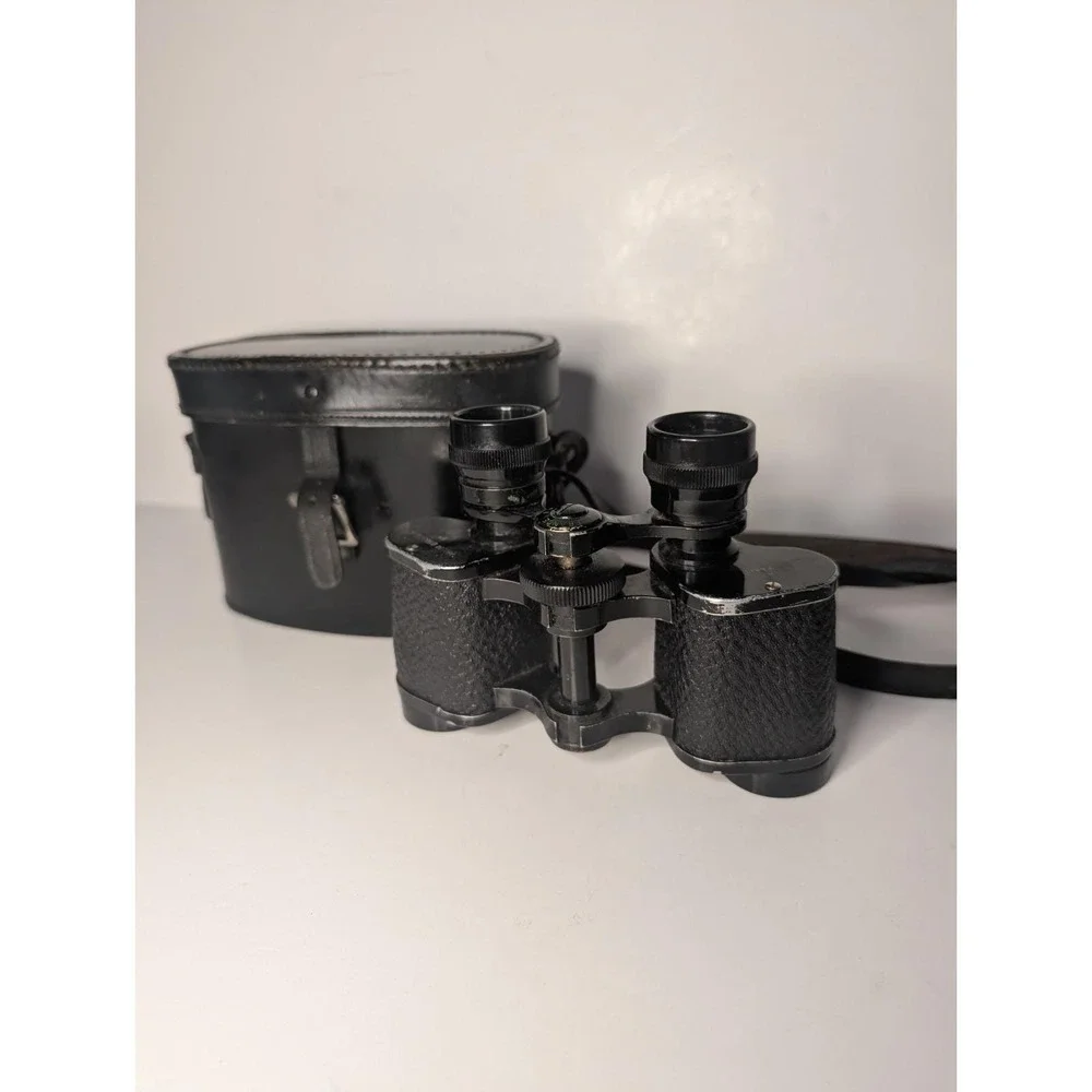 Antique WWI Era Maxim Paris 8x Prism Binoculars France Original Leather Case‎